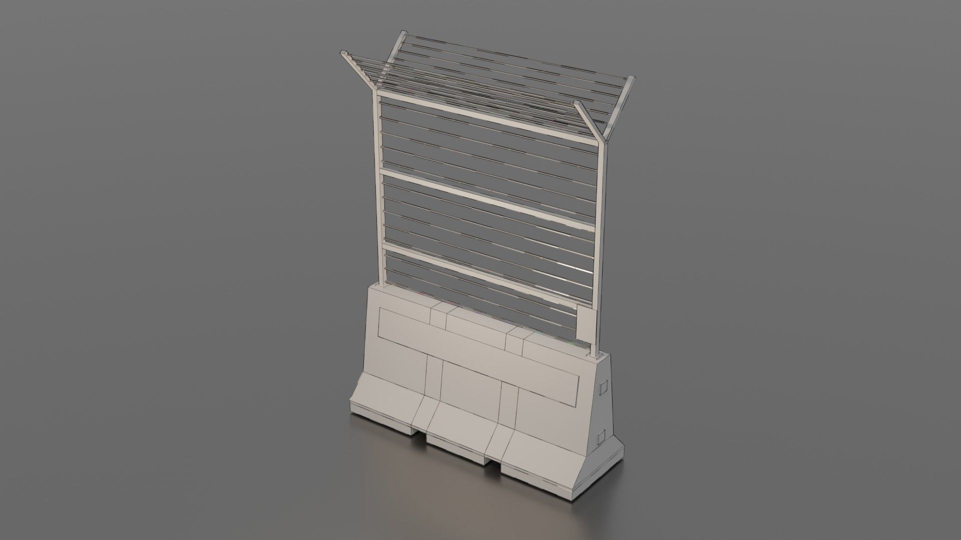 Concrete barrier  Low-poly 3D model_28
