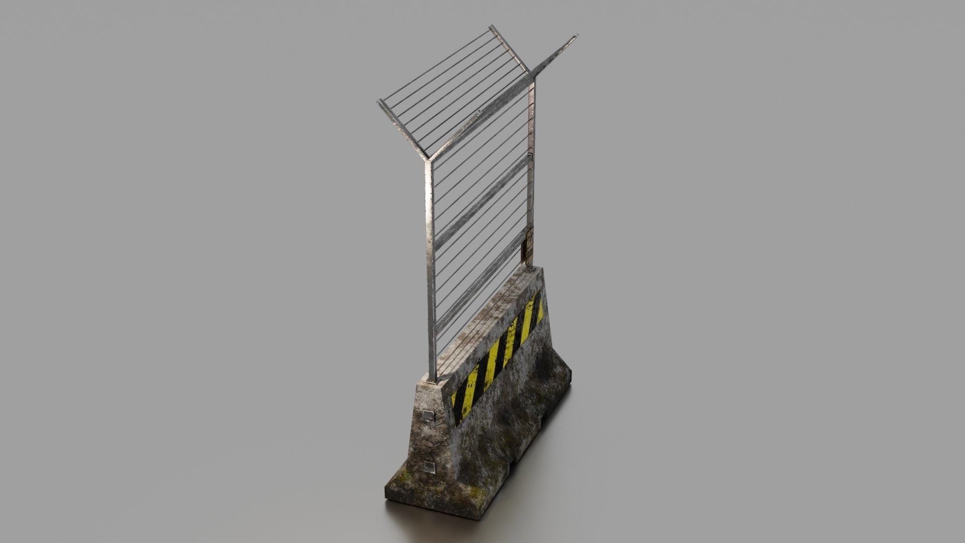 Concrete barrier  Low-poly 3D model_12