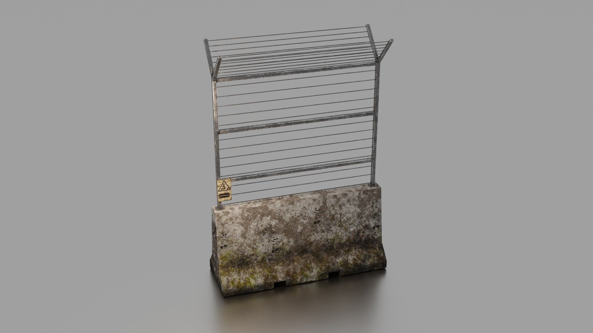 Concrete barrier  Low-poly 3D model_18