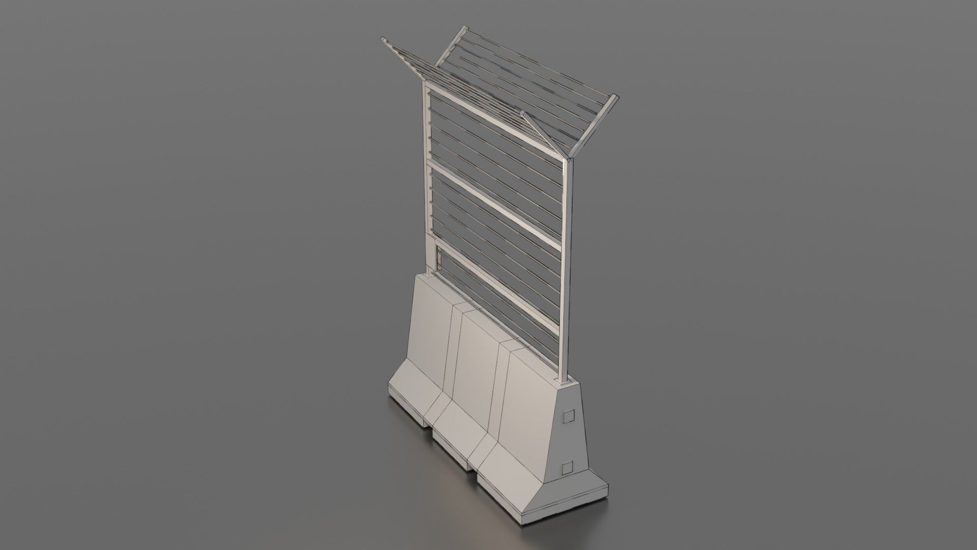 Concrete barrier  Low-poly 3D model_34