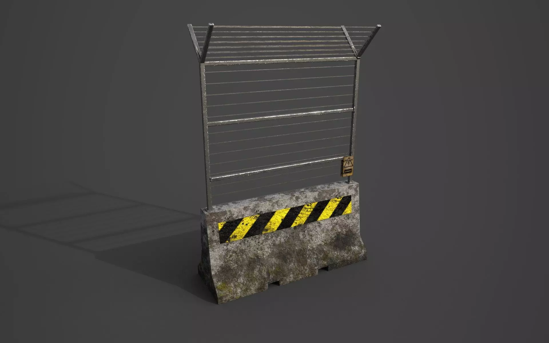 Concrete barrier  Low-poly 3D model_0