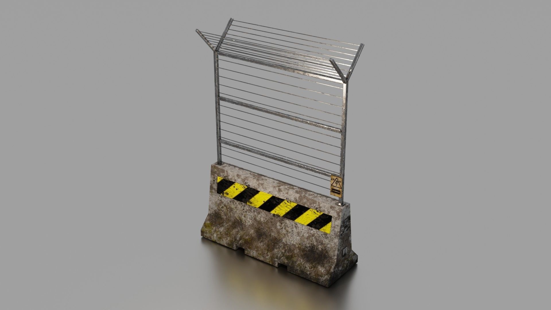 Concrete barrier  Low-poly 3D model_8