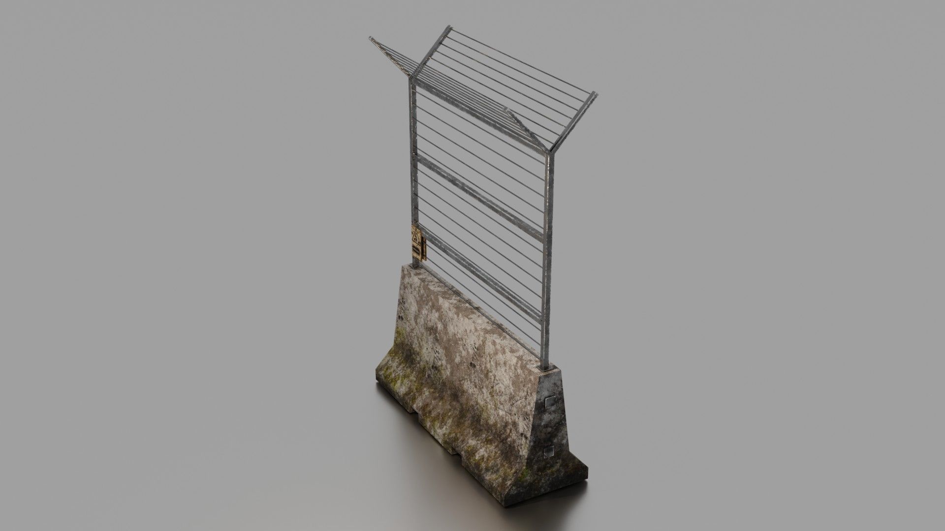 Concrete barrier  Low-poly 3D model_14