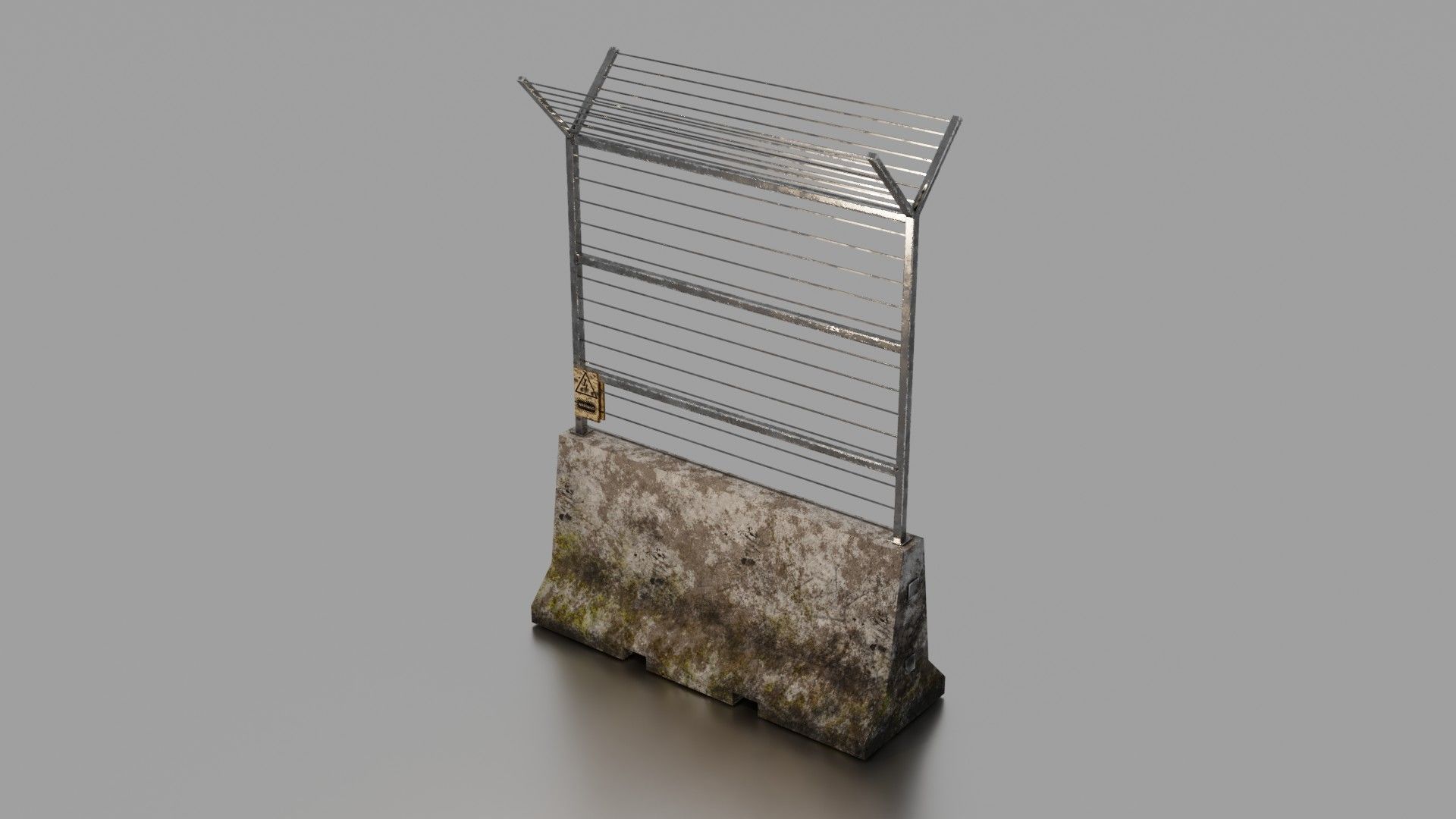 Concrete barrier  Low-poly 3D model_15