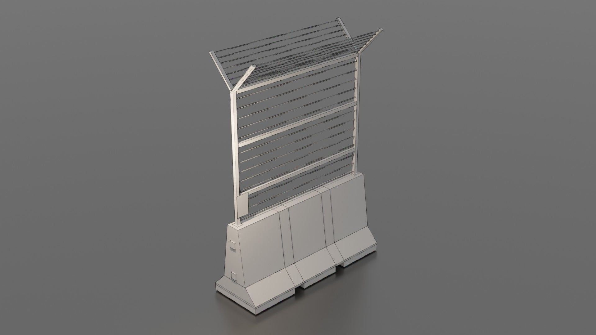 Concrete barrier  Low-poly 3D model_22