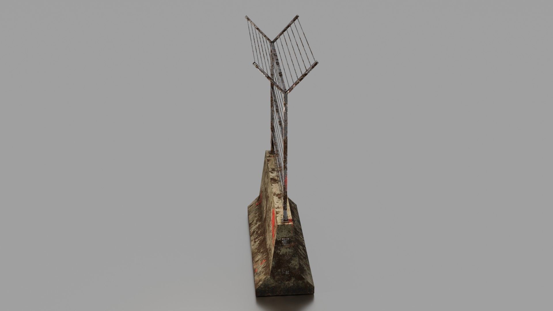 Concrete barrier  Low-poly 3D model_13