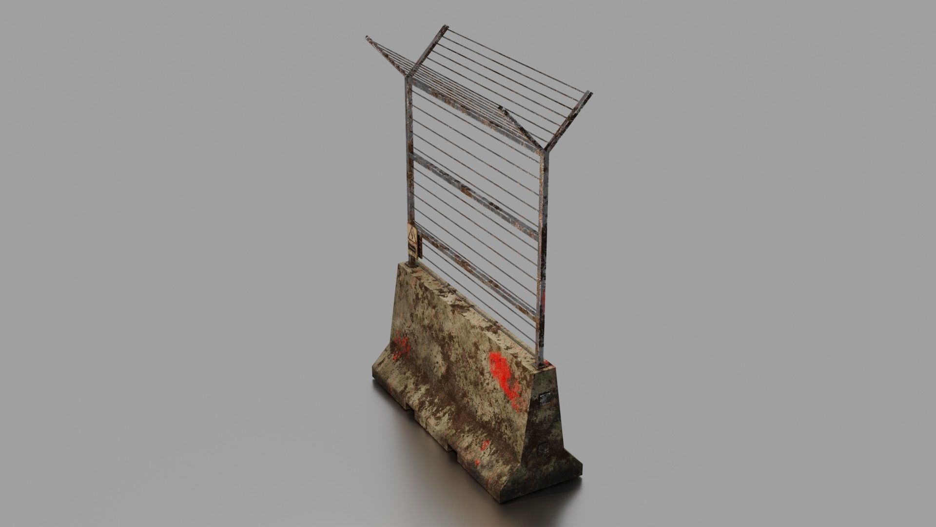 Concrete barrier  Low-poly 3D model_14