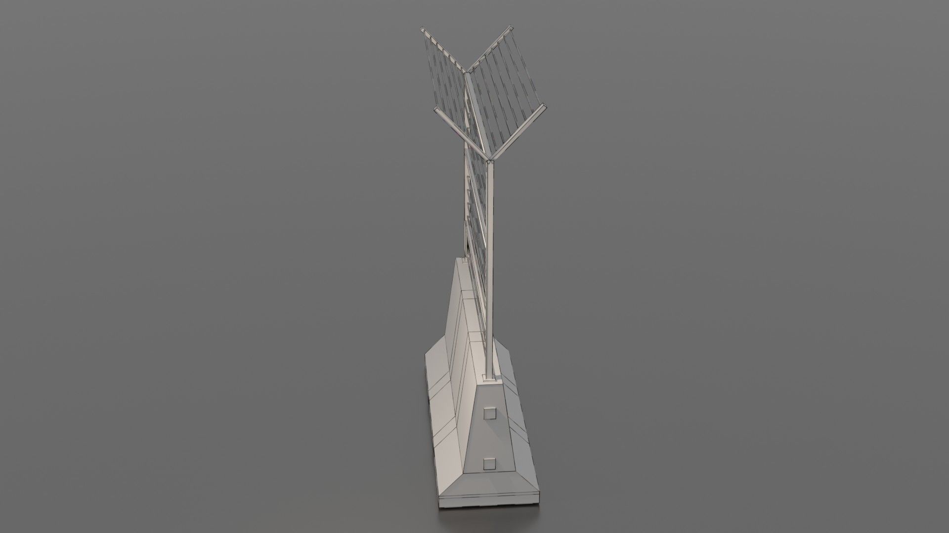 Concrete barrier  Low-poly 3D model_33