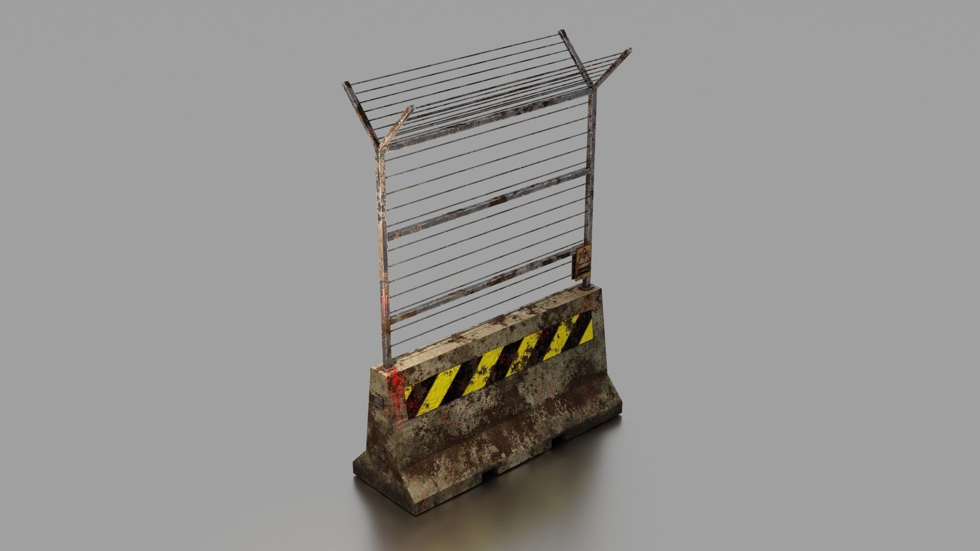 Concrete barrier  Low-poly 3D model_11