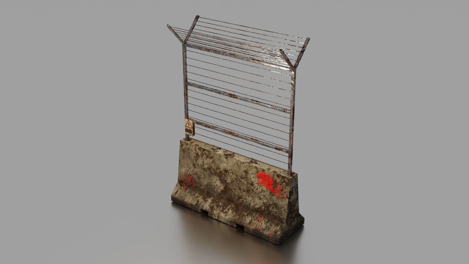 Concrete barrier  Low-poly 3D model_15