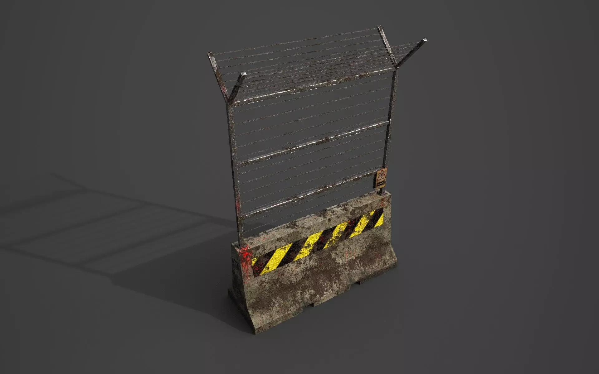 Concrete barrier  Low-poly 3D model_0