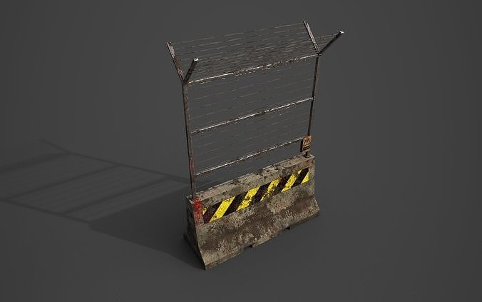 Concrete barrier  Low-poly 3D model