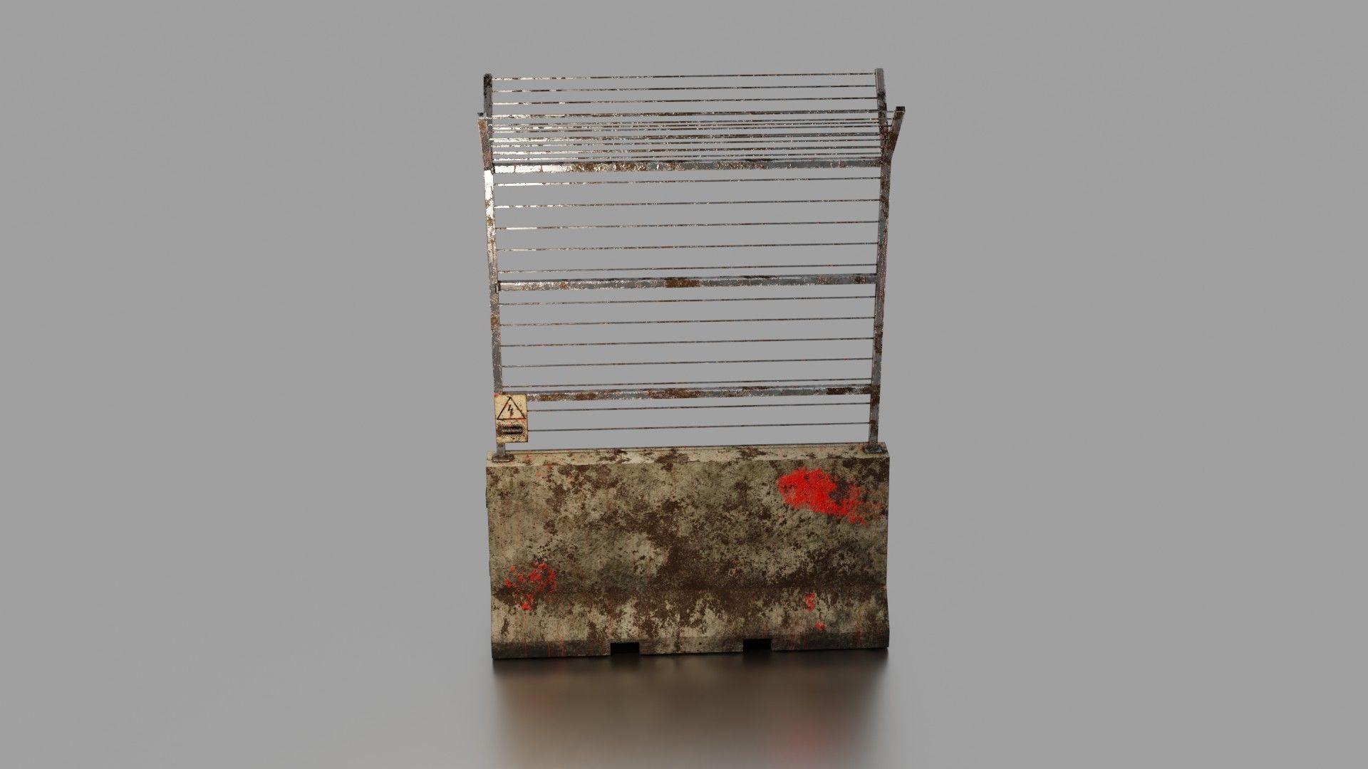 Concrete barrier  Low-poly 3D model_17