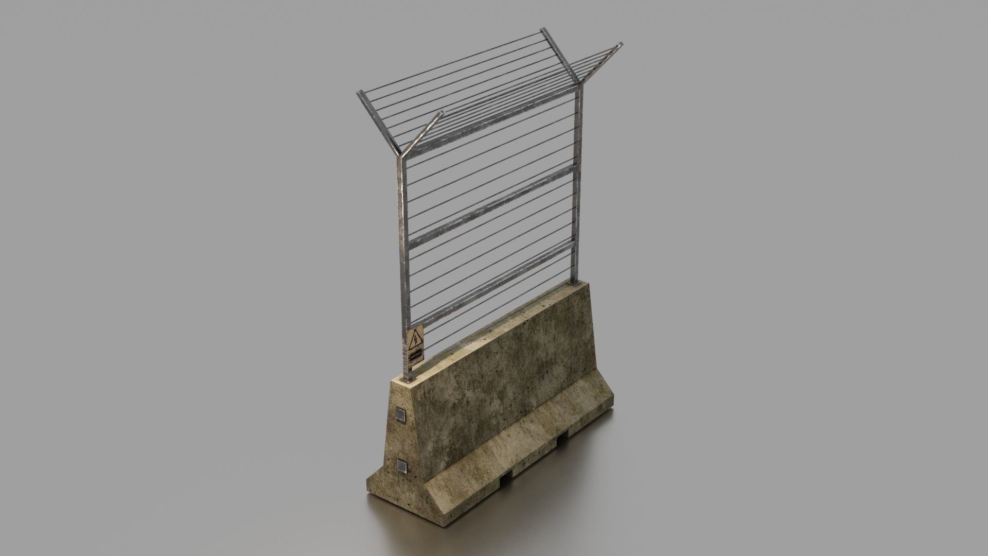 Concrete barrier  Low-poly 3D model_3