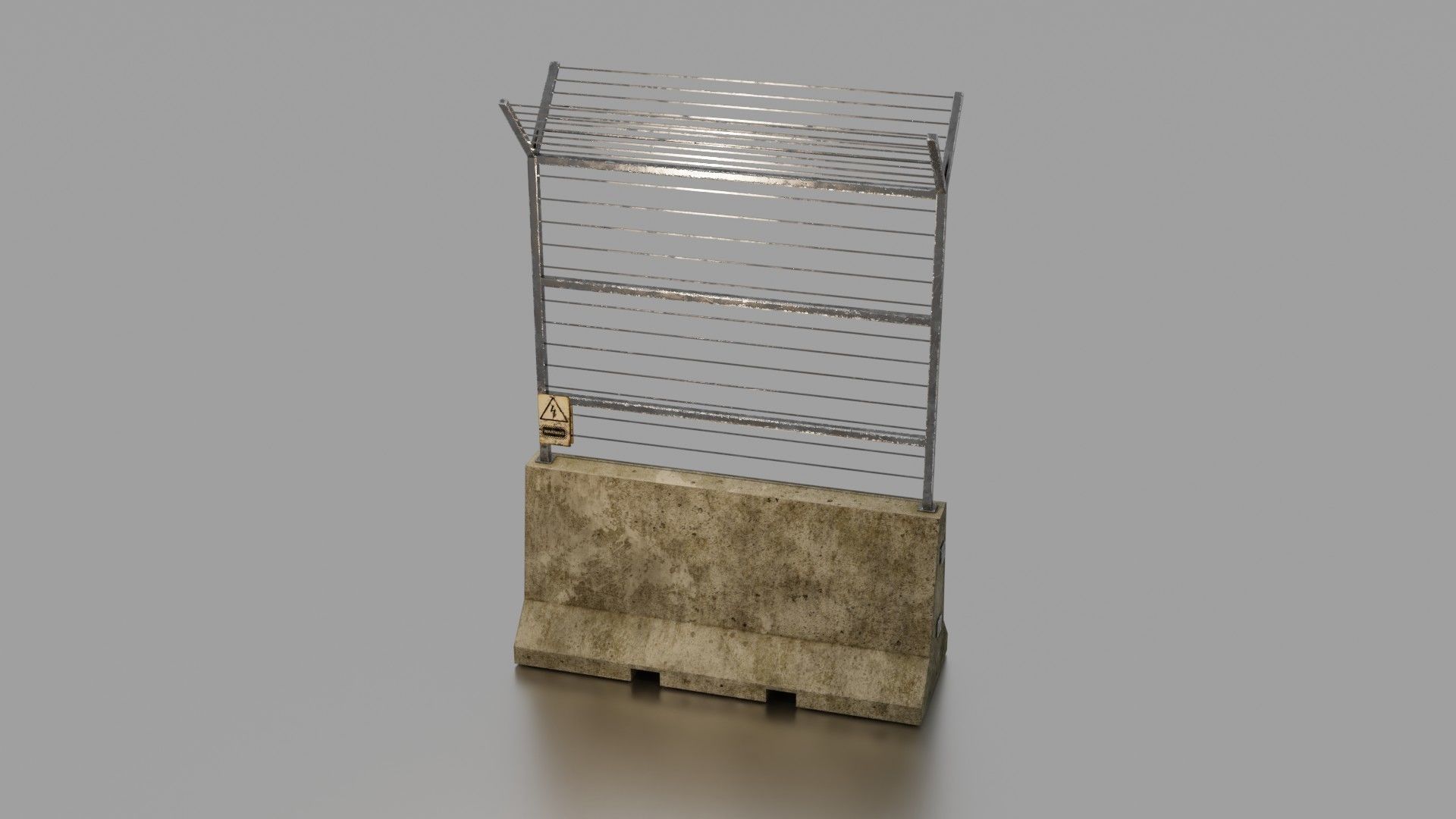 Concrete barrier  Low-poly 3D model_16