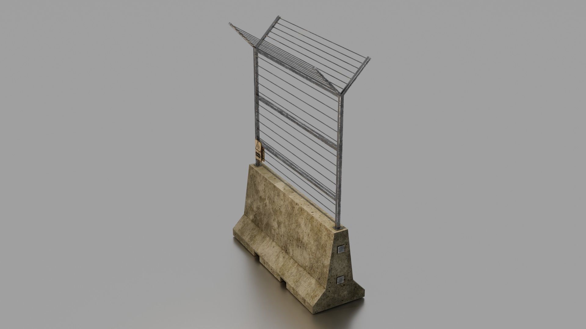 Concrete barrier  Low-poly 3D model_14