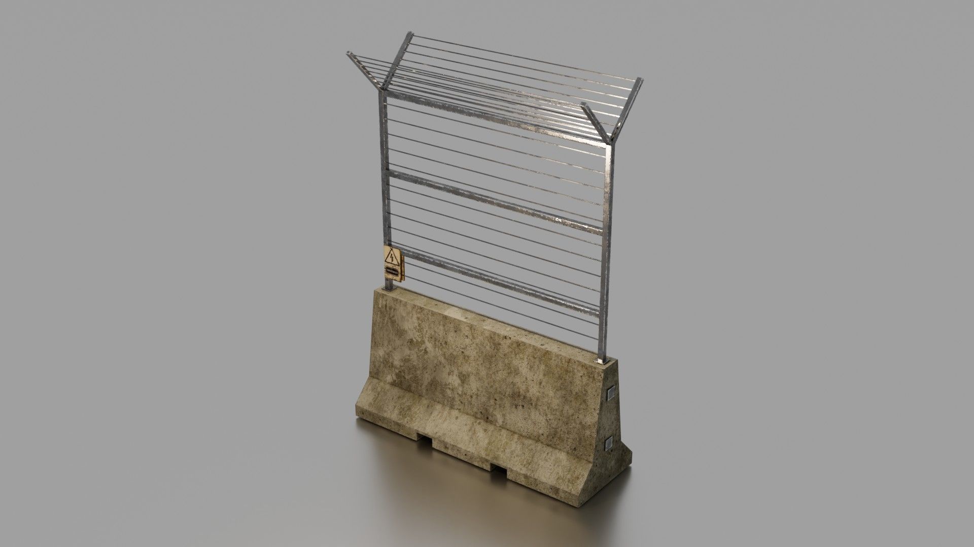Concrete barrier  Low-poly 3D model_15