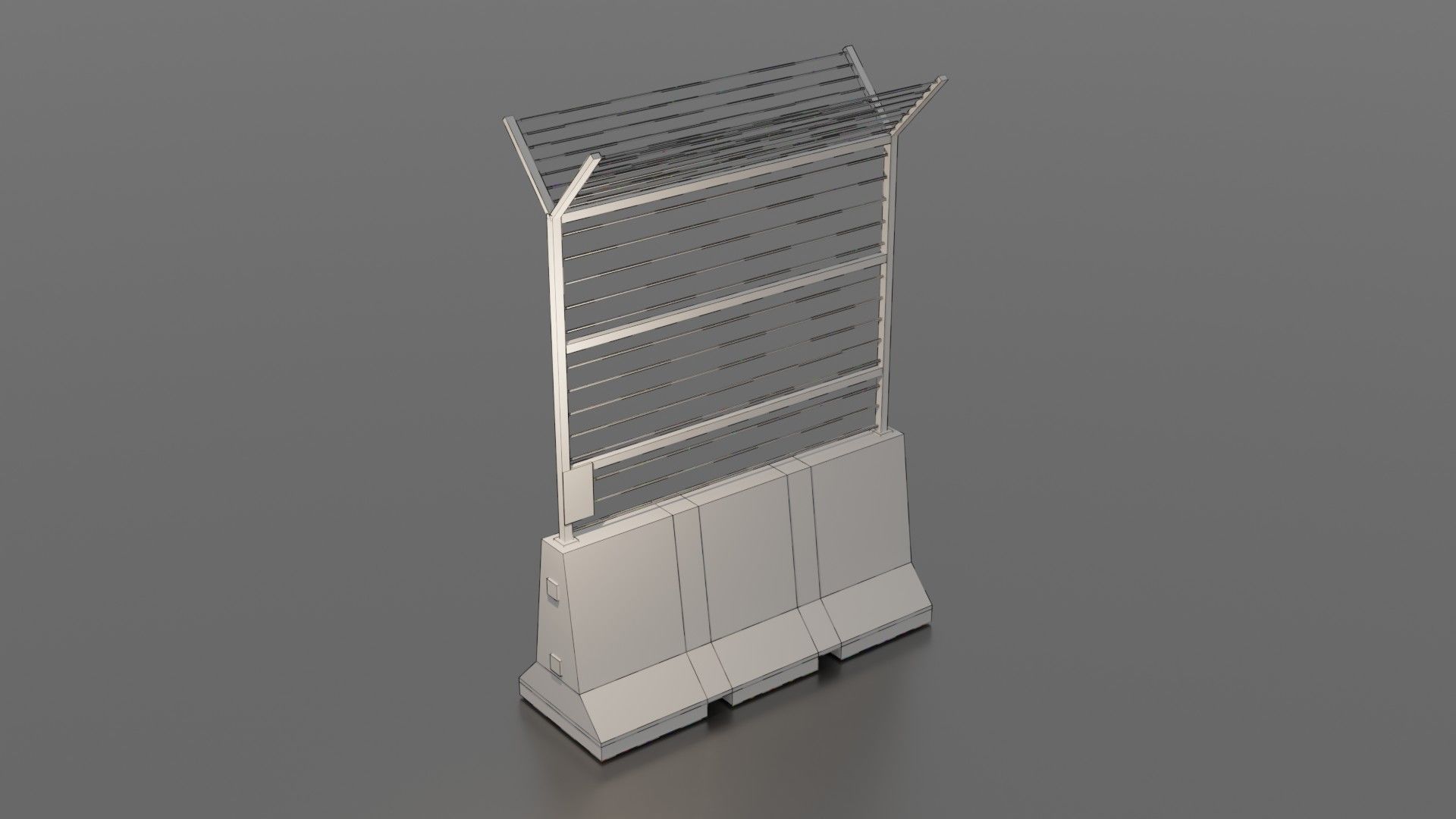 Concrete barrier  Low-poly 3D model_40