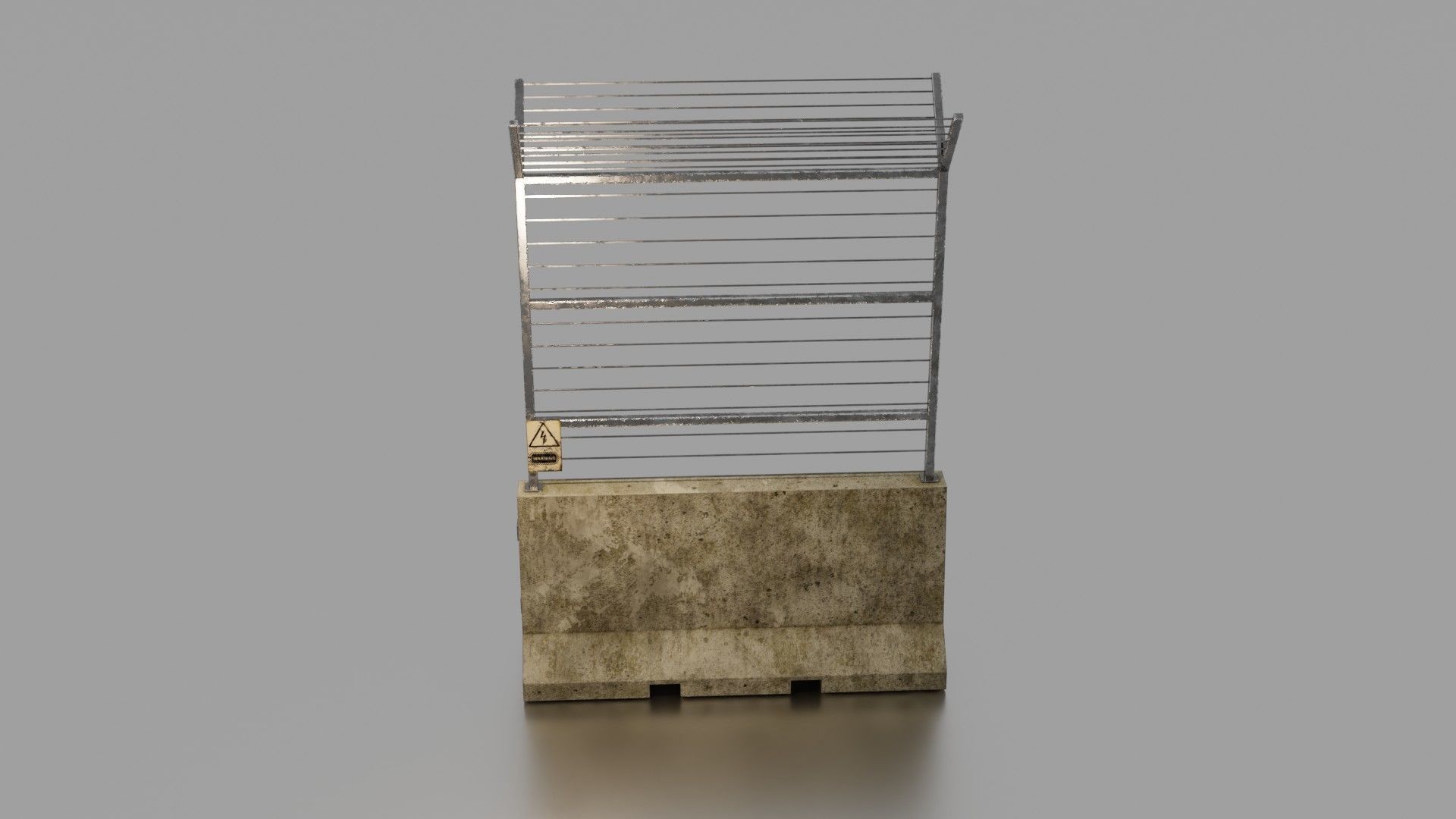 Concrete barrier  Low-poly 3D model_17