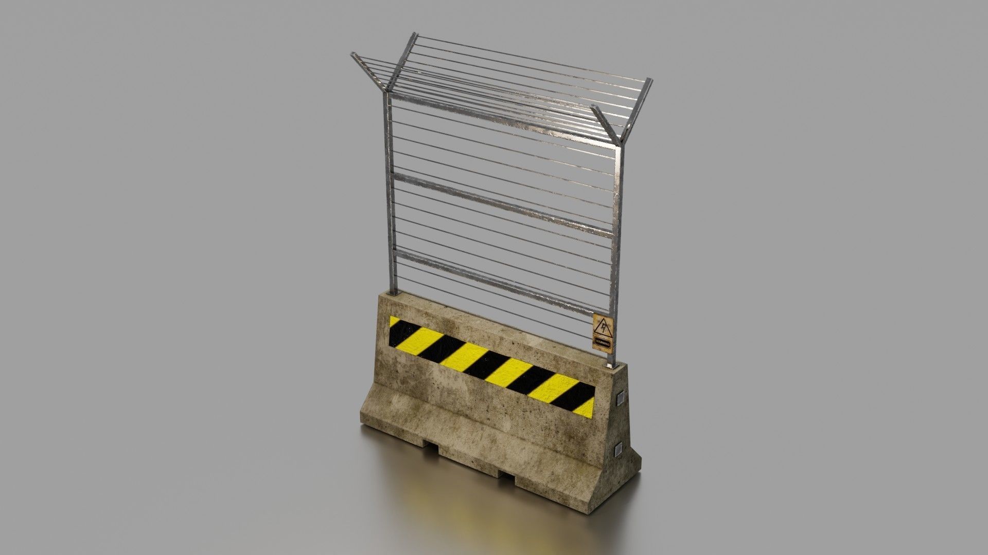 Concrete barrier  Low-poly 3D model_8