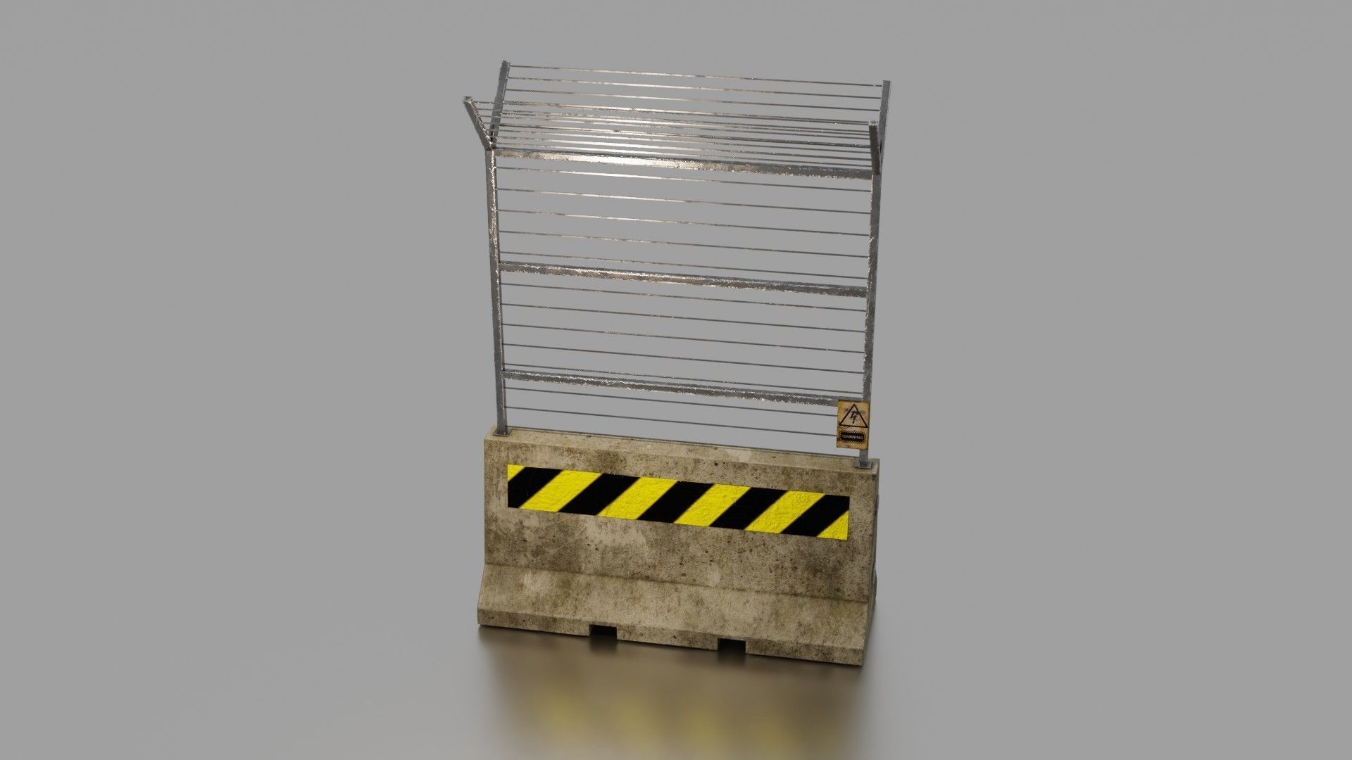 Concrete barrier  Low-poly 3D model_9