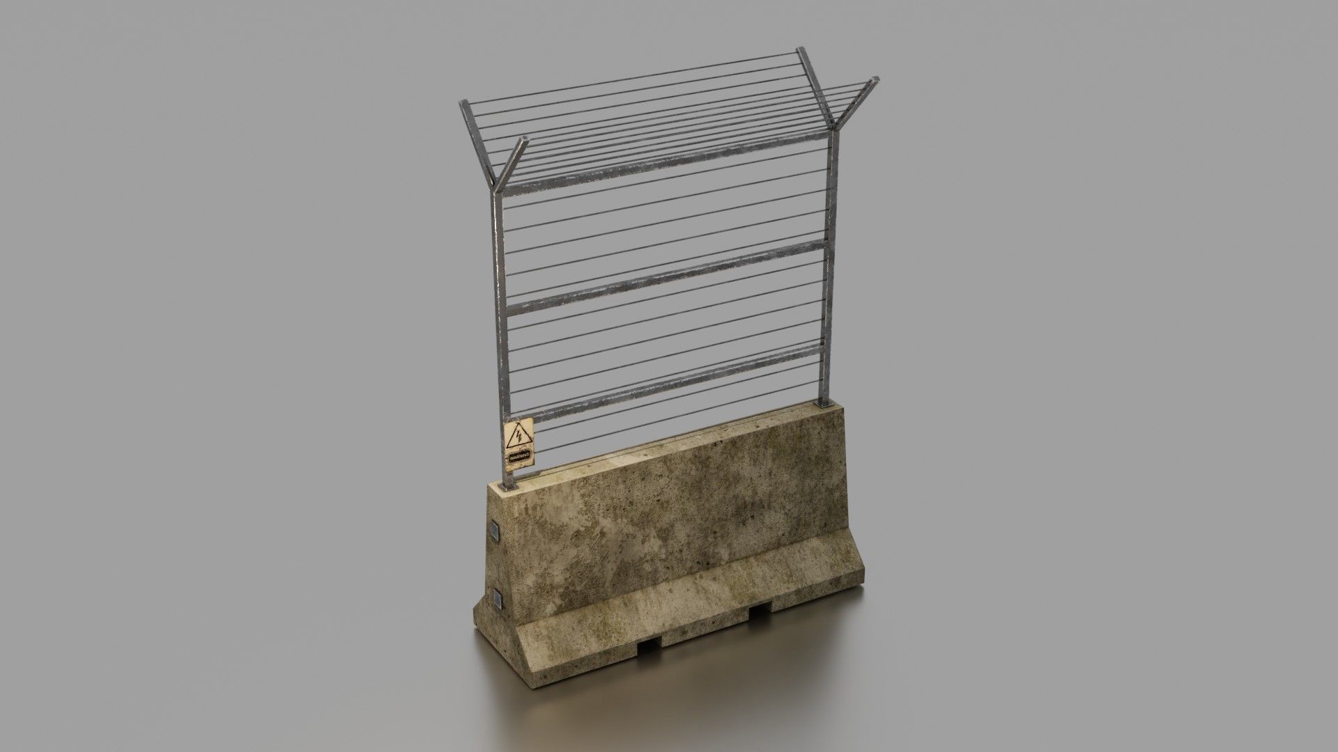 Concrete barrier  Low-poly 3D model_19
