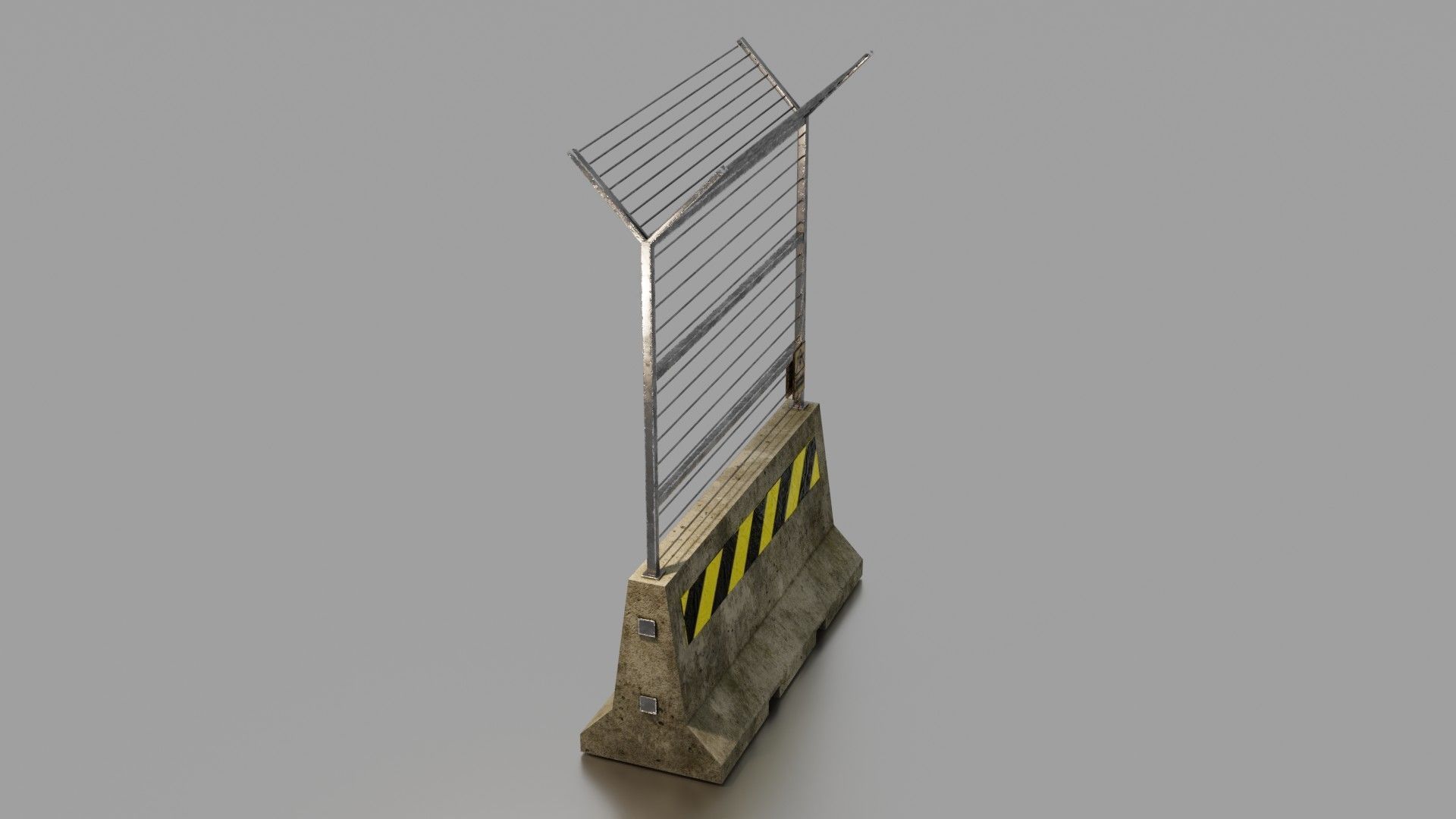 Concrete barrier  Low-poly 3D model_12