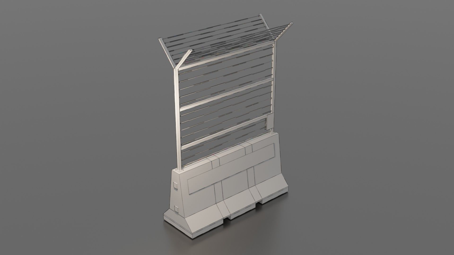 Concrete barrier  Low-poly 3D model_31