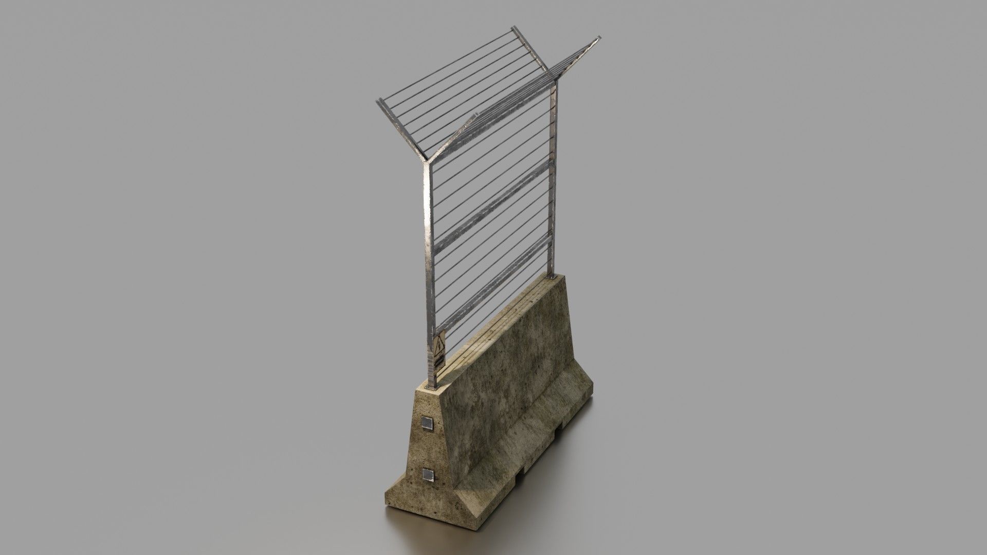 Concrete barrier  Low-poly 3D model_4