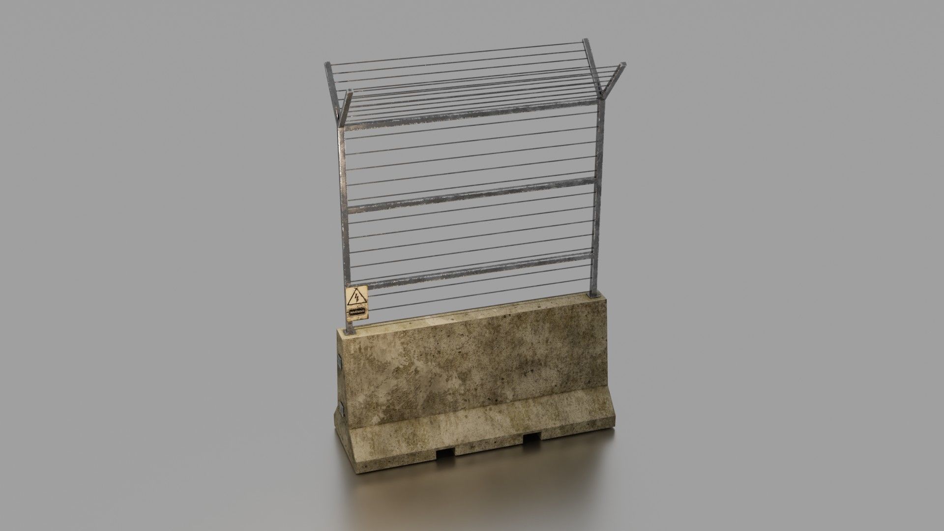Concrete barrier  Low-poly 3D model_18