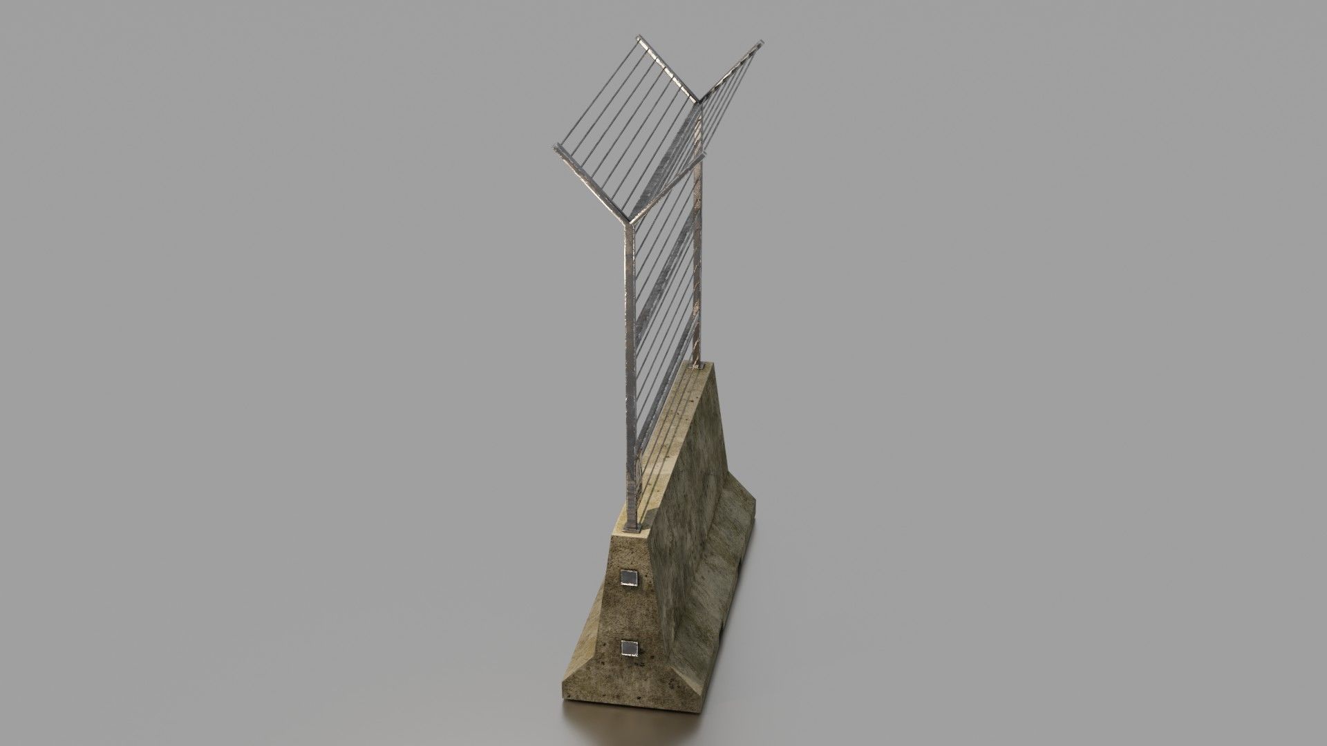 Concrete barrier  Low-poly 3D model_5