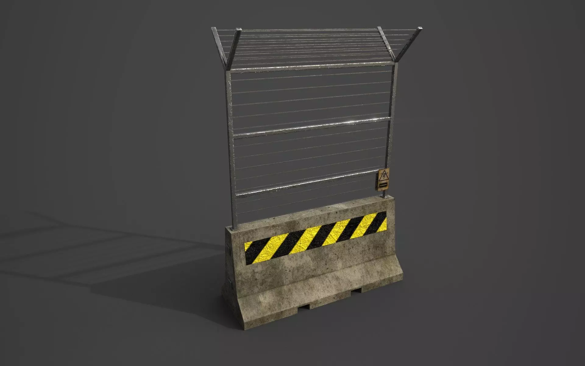 Concrete barrier  Low-poly 3D model_0