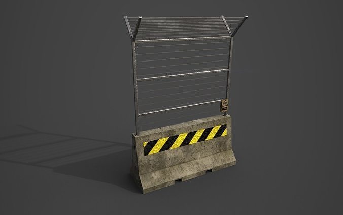 Concrete barrier  Low-poly 3D model