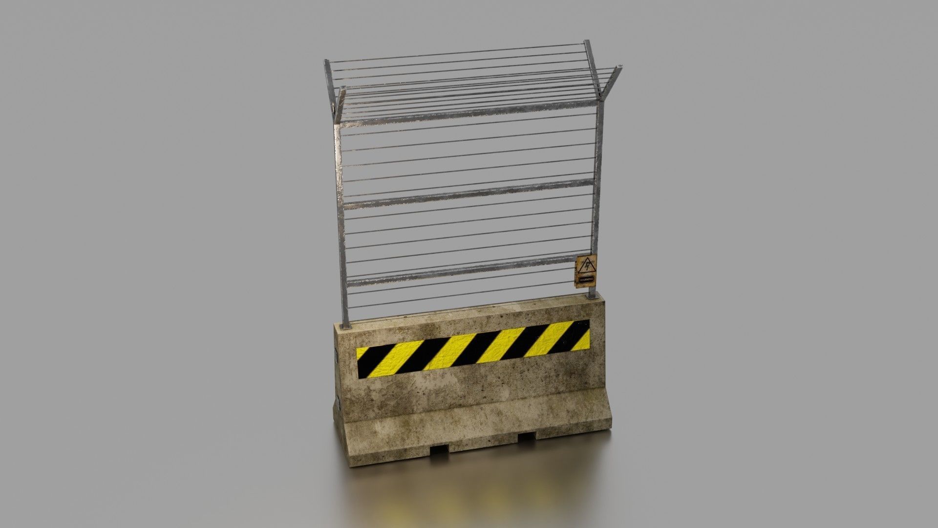 Concrete barrier  Low-poly 3D model_10