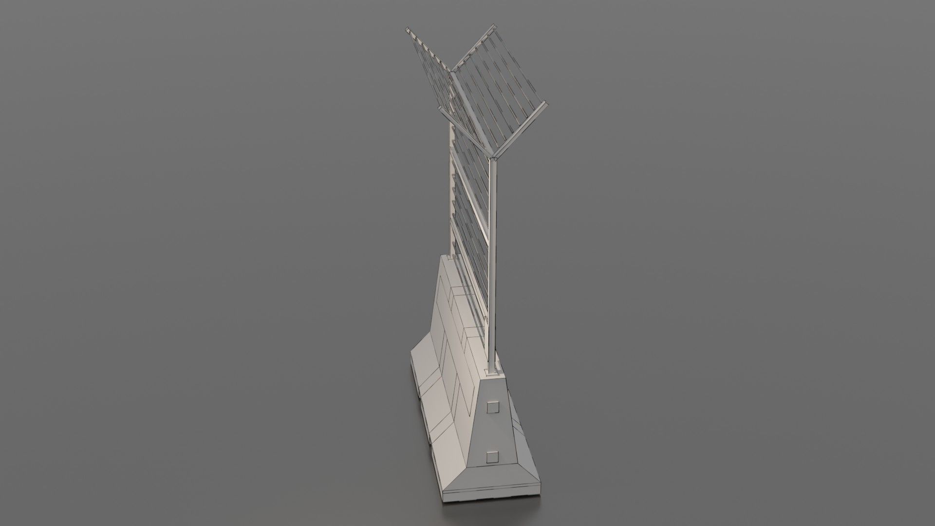 Concrete barrier  Low-poly 3D model_26