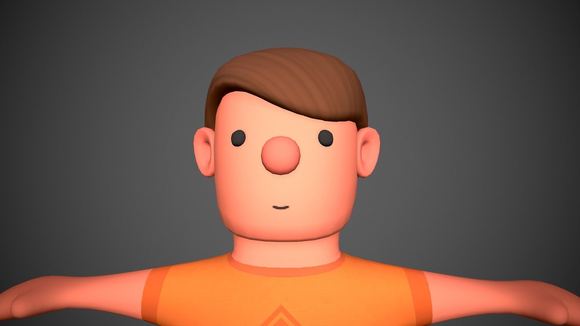 Cartoony Character Low-poly 3D model_3