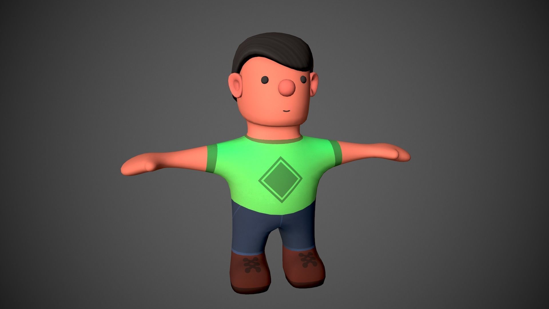 Cartoony Character Low-poly 3D model_9
