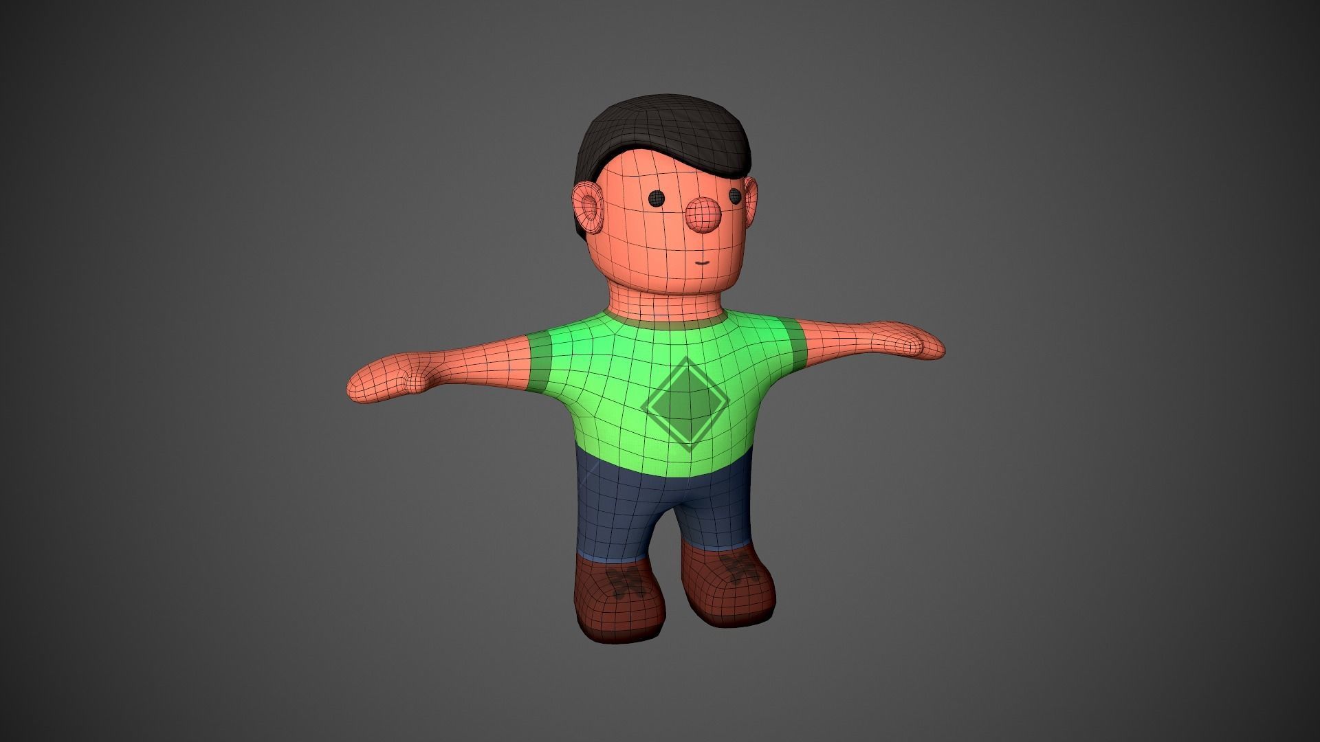 Cartoony Character Low-poly 3D model_10