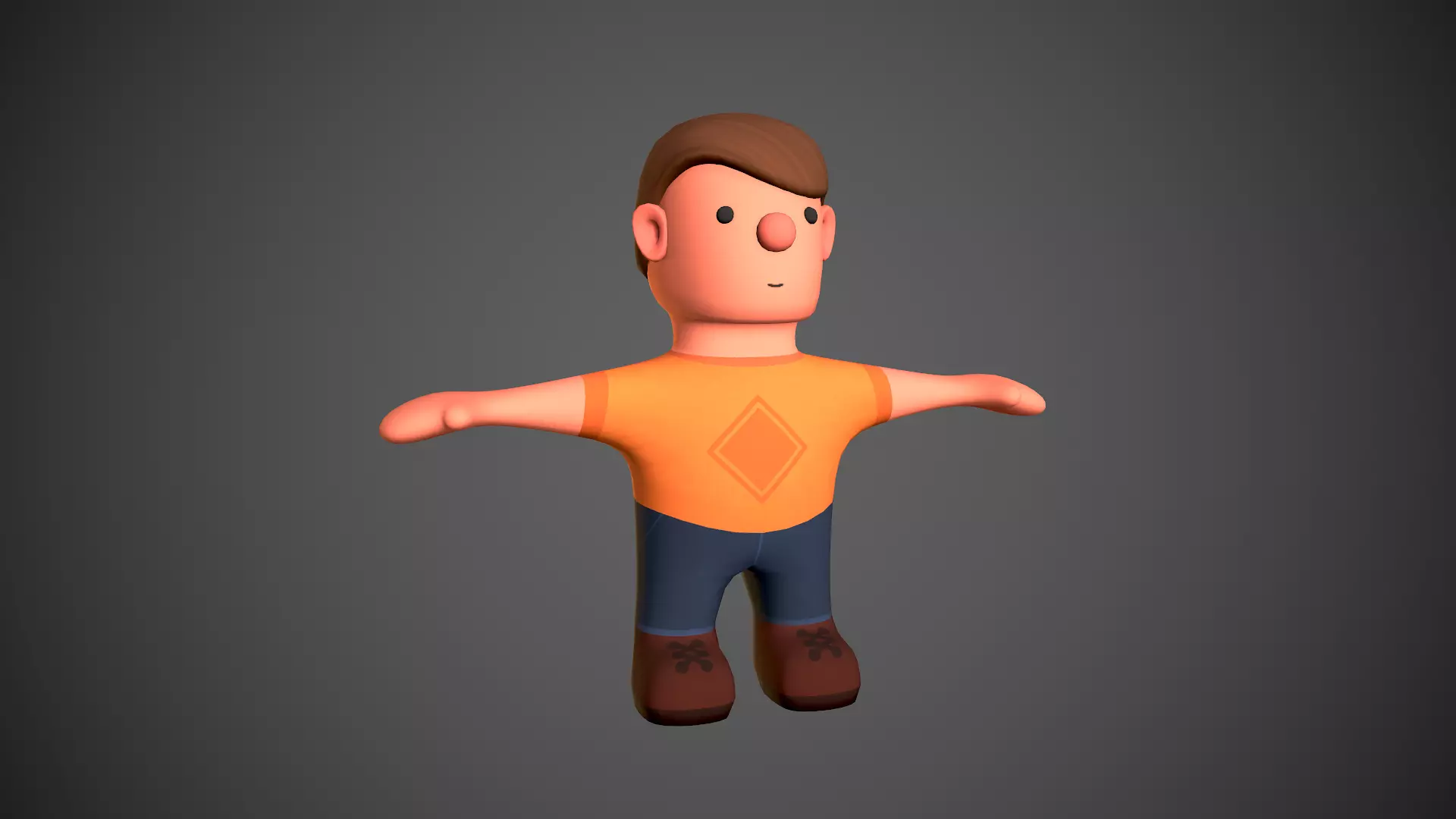 Cartoony Character Low-poly 3D model_0