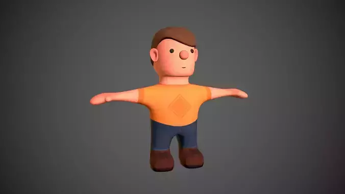 Cartoony Character Low-poly 3D model