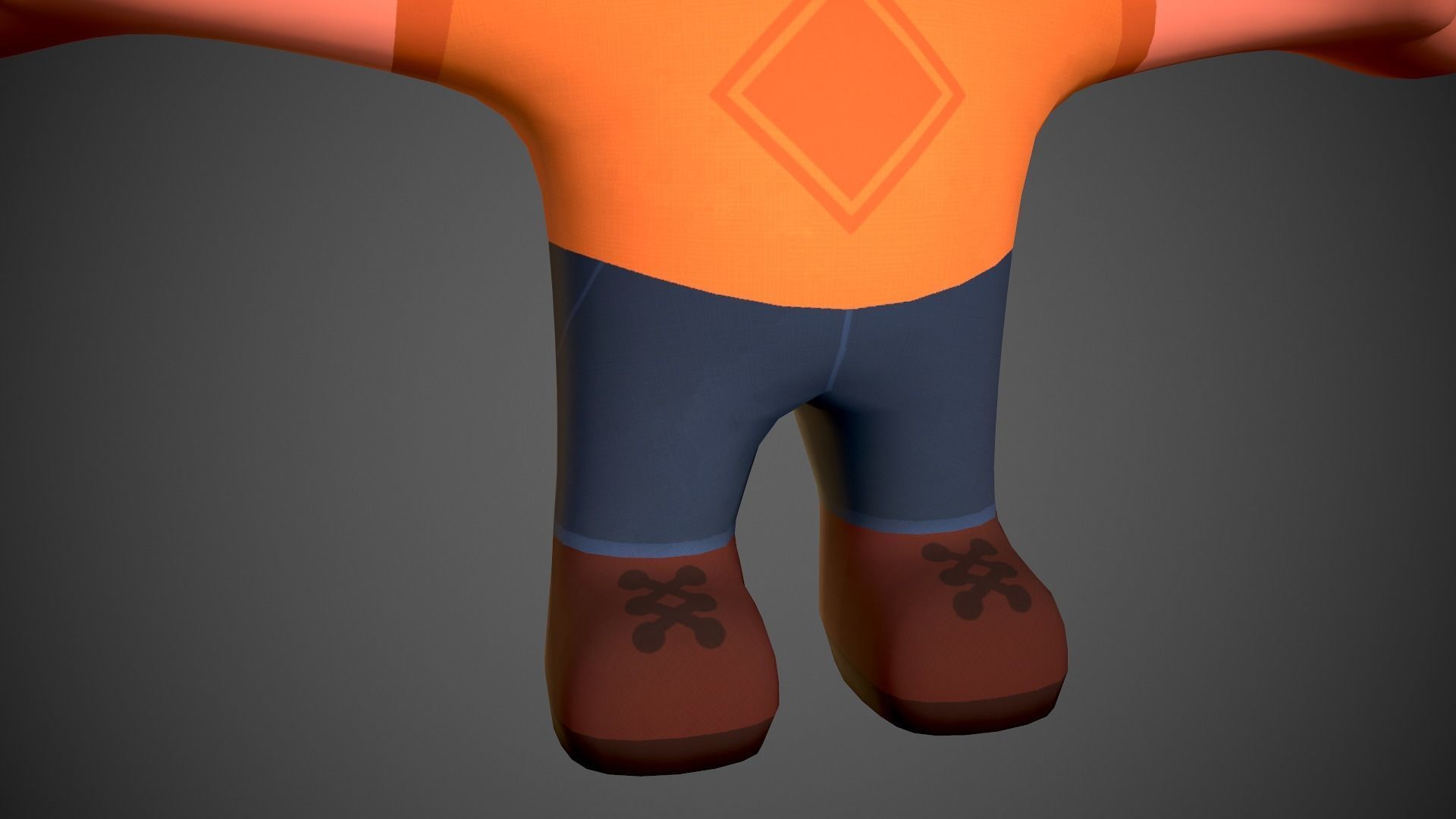 Cartoony Character Low-poly 3D model_4