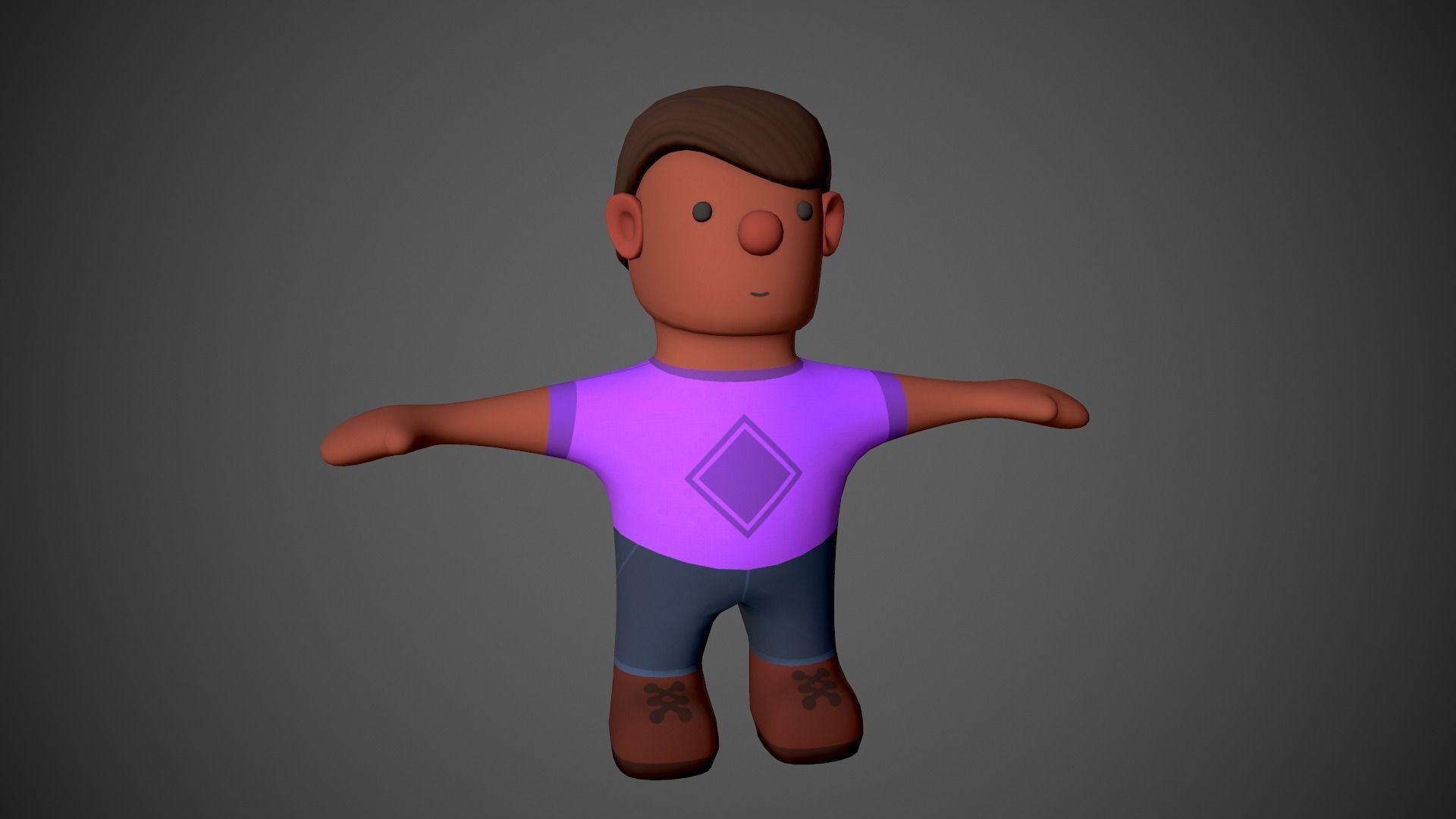 Cartoony Character Low-poly 3D model_7