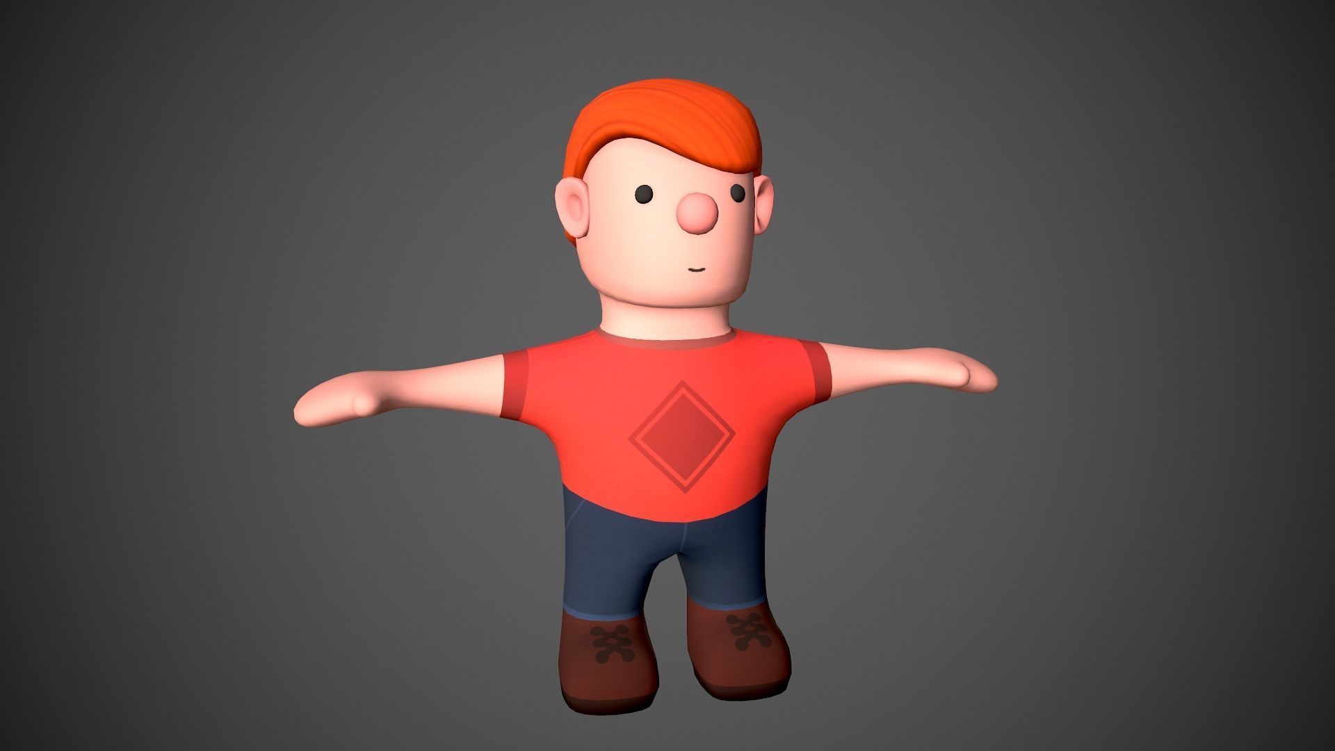 Cartoony Character Low-poly 3D model_8