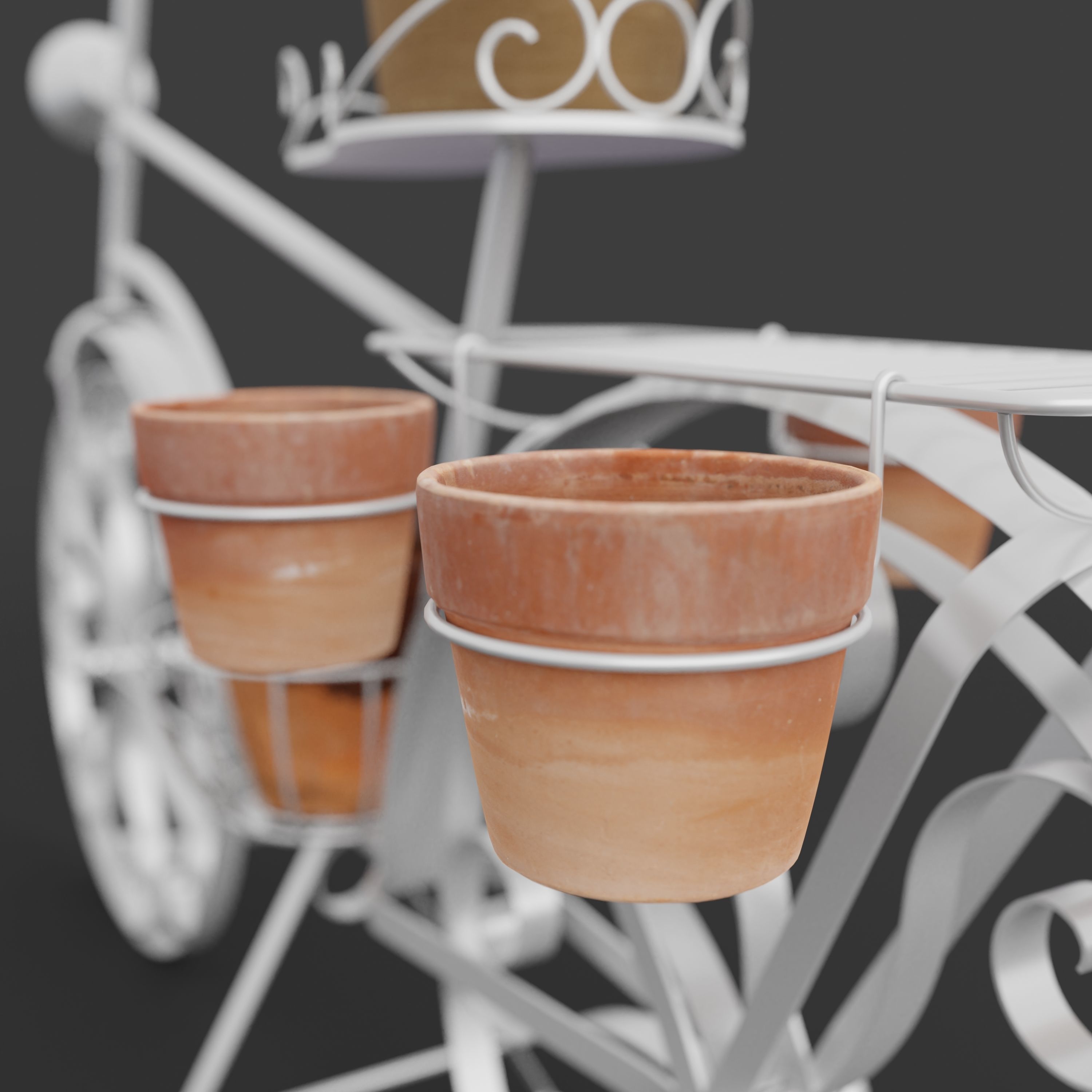 Garden Bicycle with flower pots 3D model_6