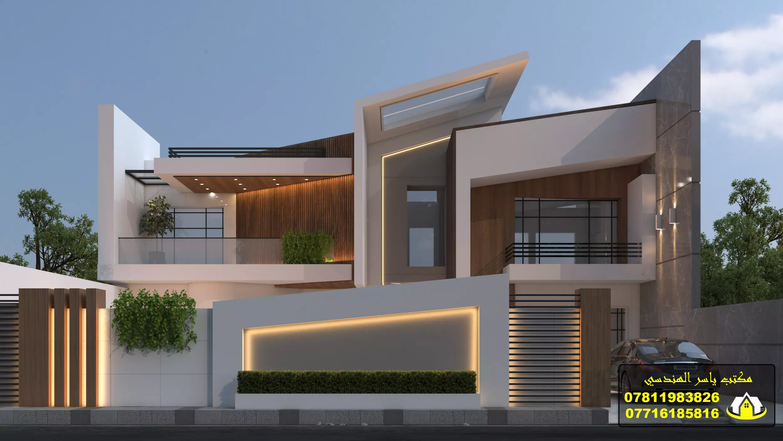 exterior modern house design 3D model_0