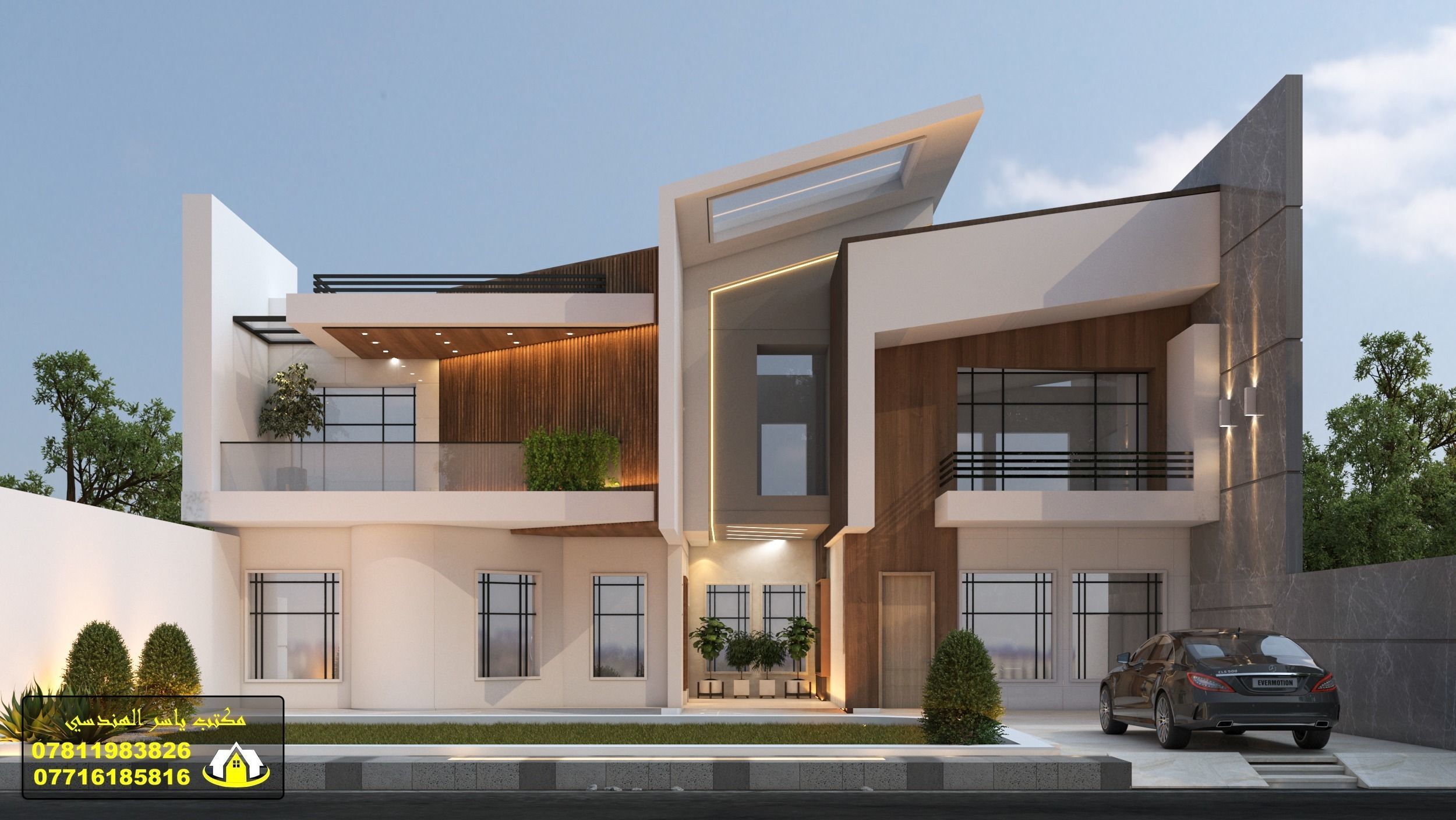 exterior modern house design 3D model_1