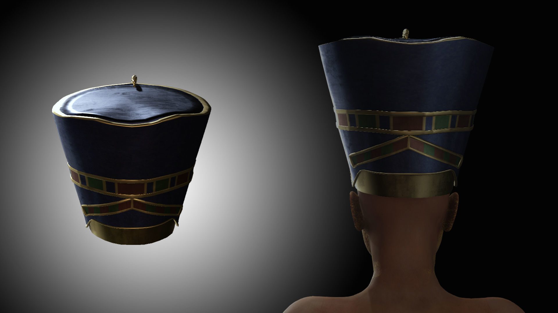 Egypt World - Nefertiti Crown Low-poly 3D model_3