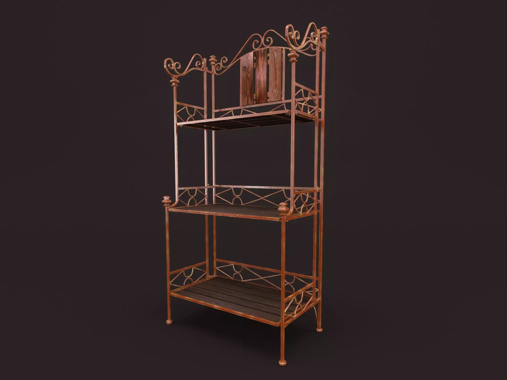 Shelves wrought iron shelf 3D model_0