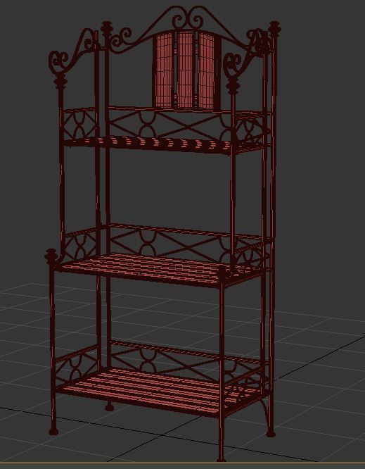 Shelves wrought iron shelf 3D model_2