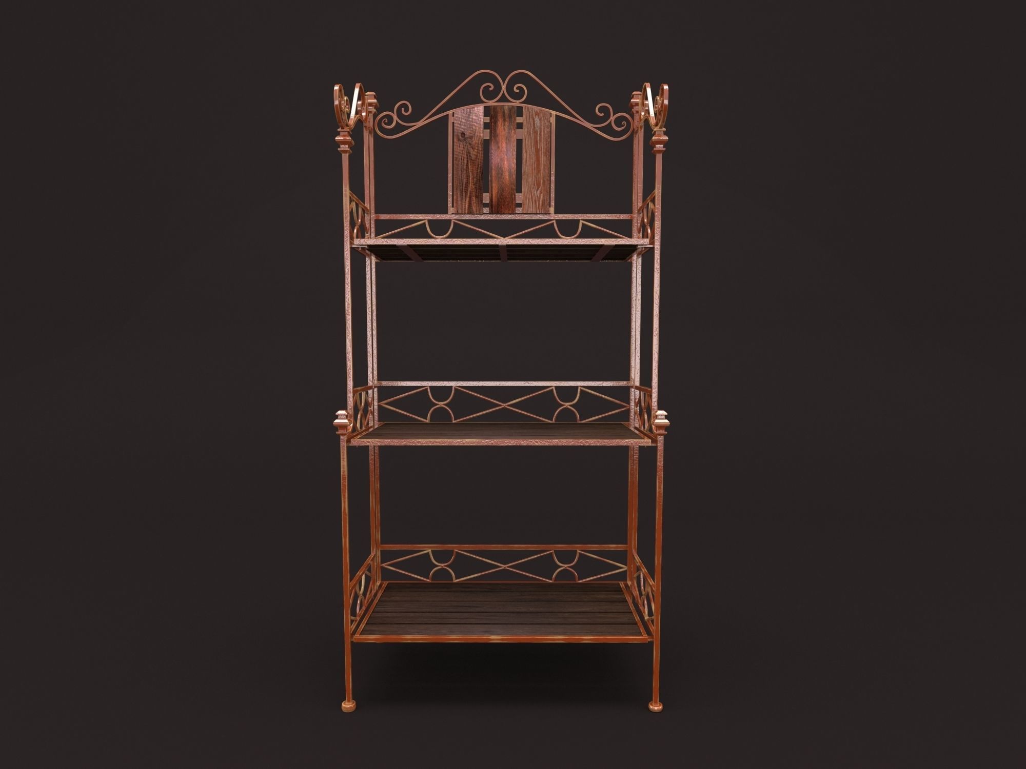 Shelves wrought iron shelf 3D model_1